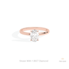 Oval Cut Solitaire Engagement Lab Grown Diamond Ring in 18K Rose Gold - Ring on Hand View