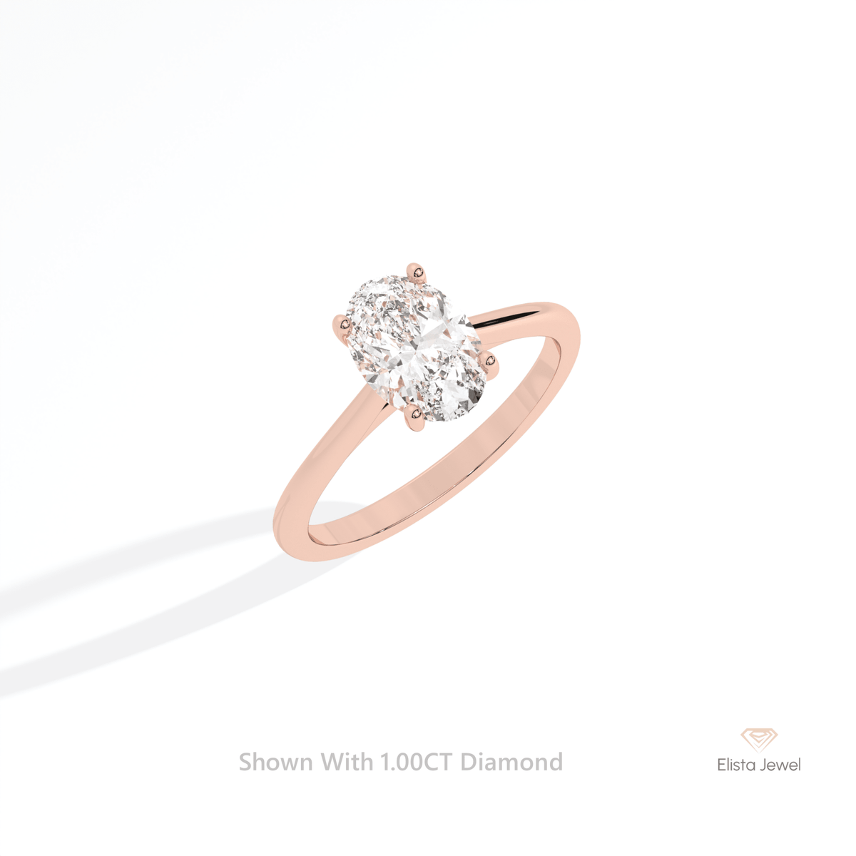 Oval Cut Solitaire Engagement Lab Grown Diamond Ring in Platinum - Lifestyle View