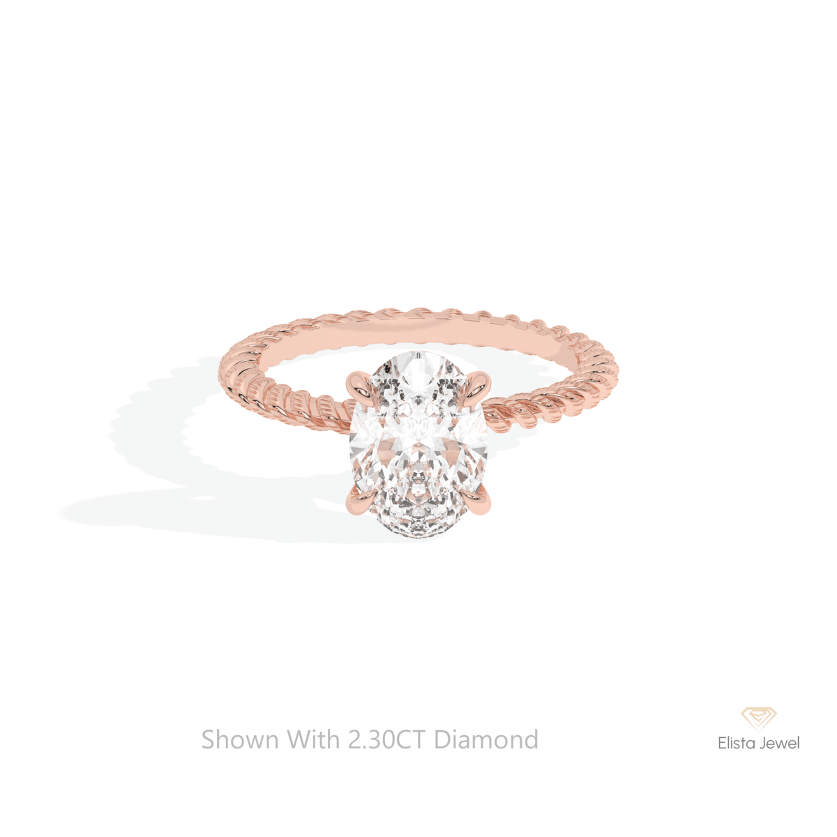 Oval Cut Solitaire Engagement Lab Grown Diamond Ring in 10K White Gold - Front View