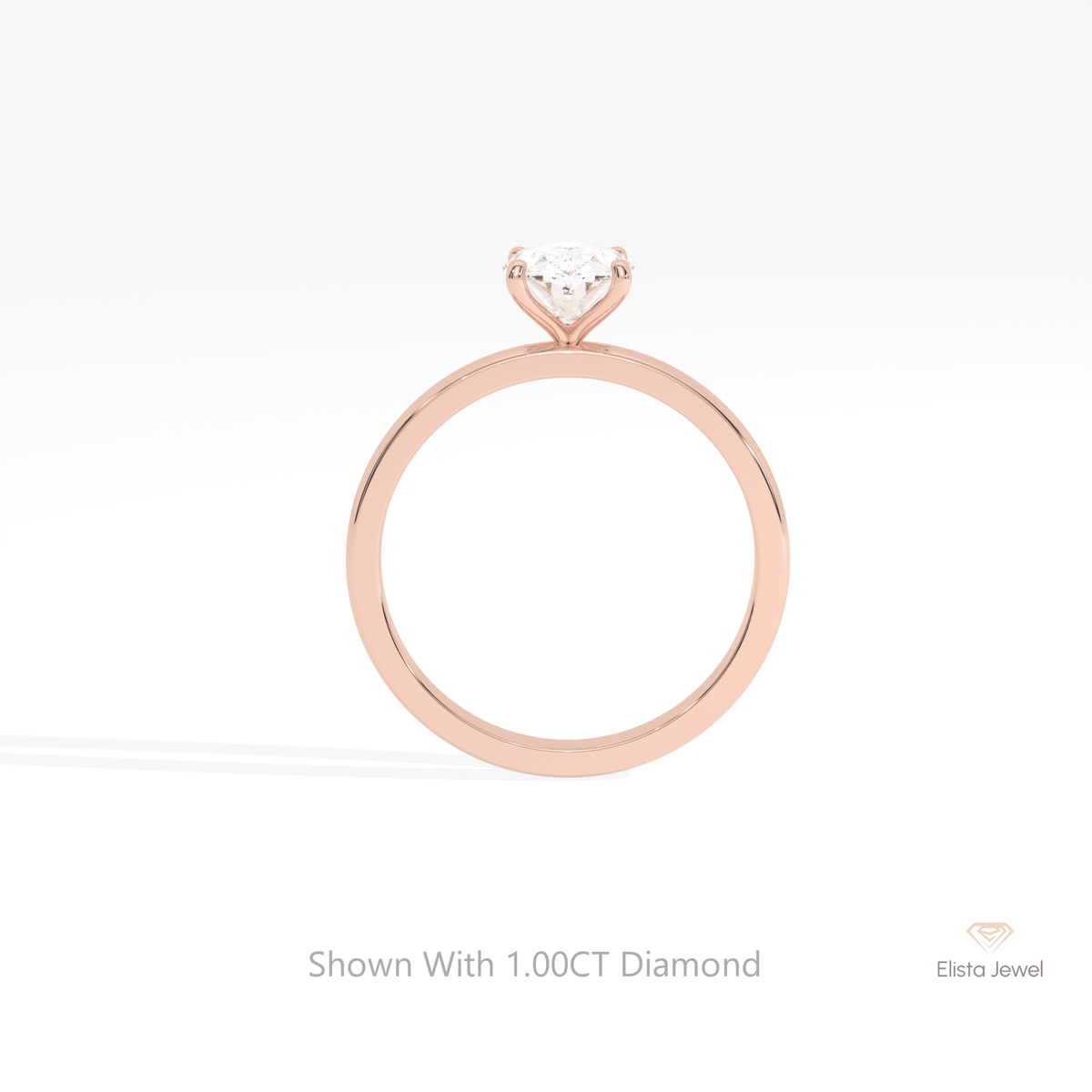 Oval Cut Solitaire Engagement Lab Grown Diamond Ring - Alternative View