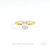 Oval Cut Solitaire Engagement Lab Grown Diamond Ring in 14K Yellow Gold - Detail View