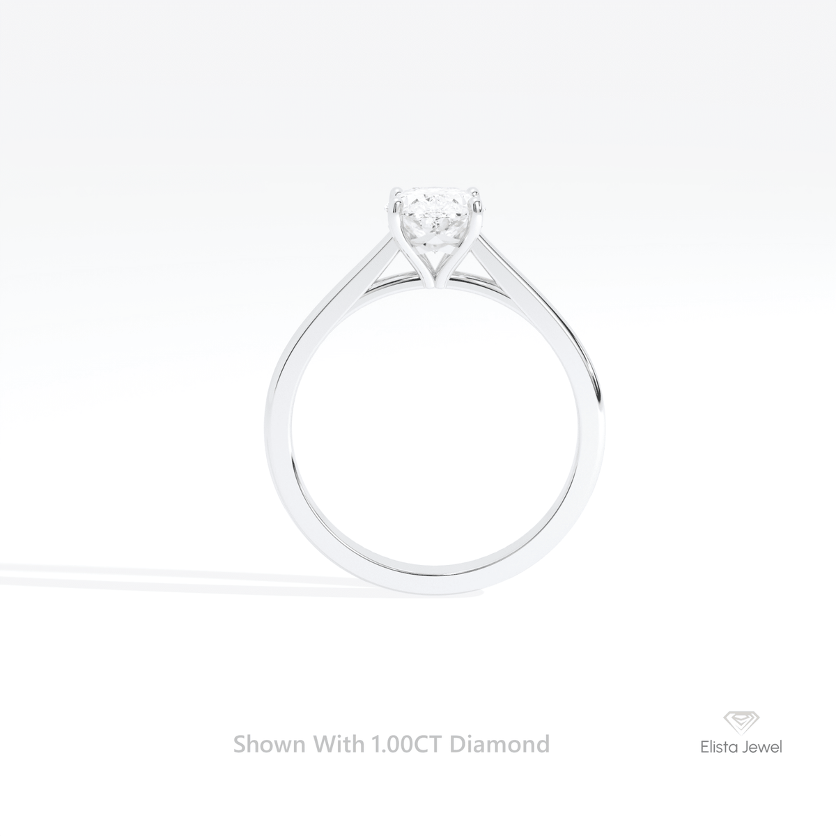 Oval Cut Solitaire Engagement Lab Grown Diamond Ring in 10K Rose Gold - Angled View