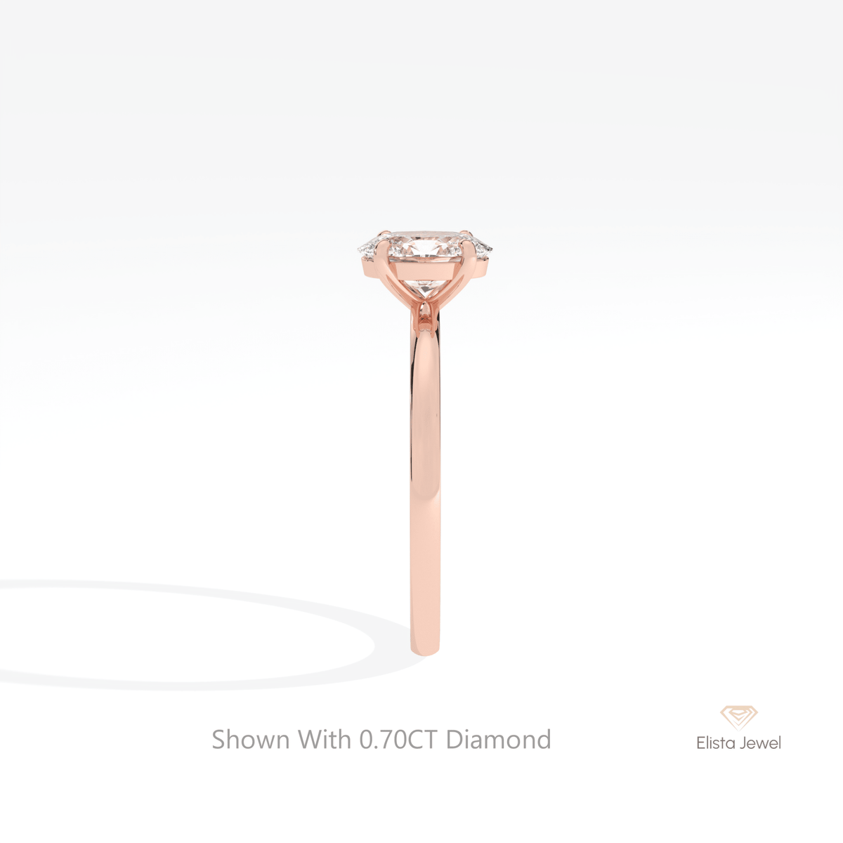 Oval Cut Solitaire Engagement Lab Grown Diamond Ring - Additional View