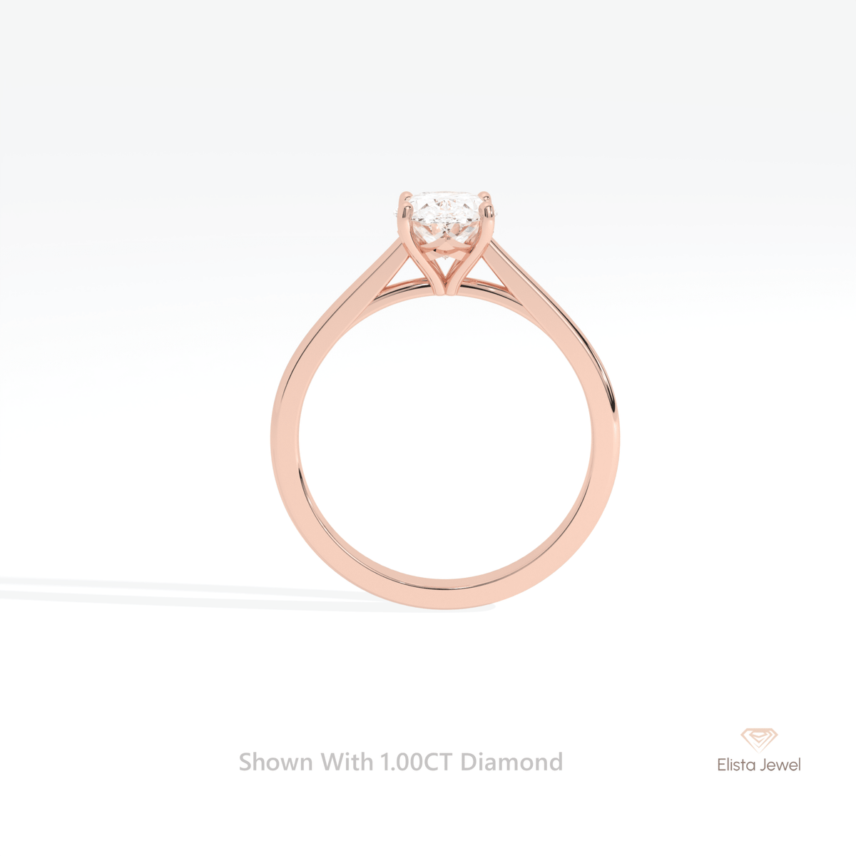 Oval Cut Solitaire Engagement Lab Grown Diamond Ring - Alternative View