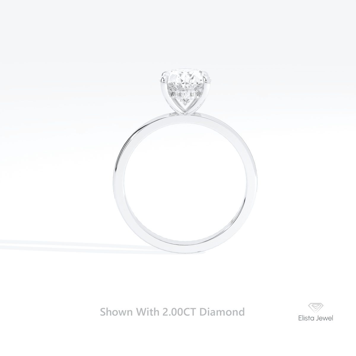 Oval Cut Solitaire Hidden Halo Wedding Lab Grown Diamond Ring in 10K Rose Gold - Angled View