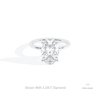 Oval Cut Solitaire Wedding Lab Grown Diamond Ring in 10K White Gold - Front View