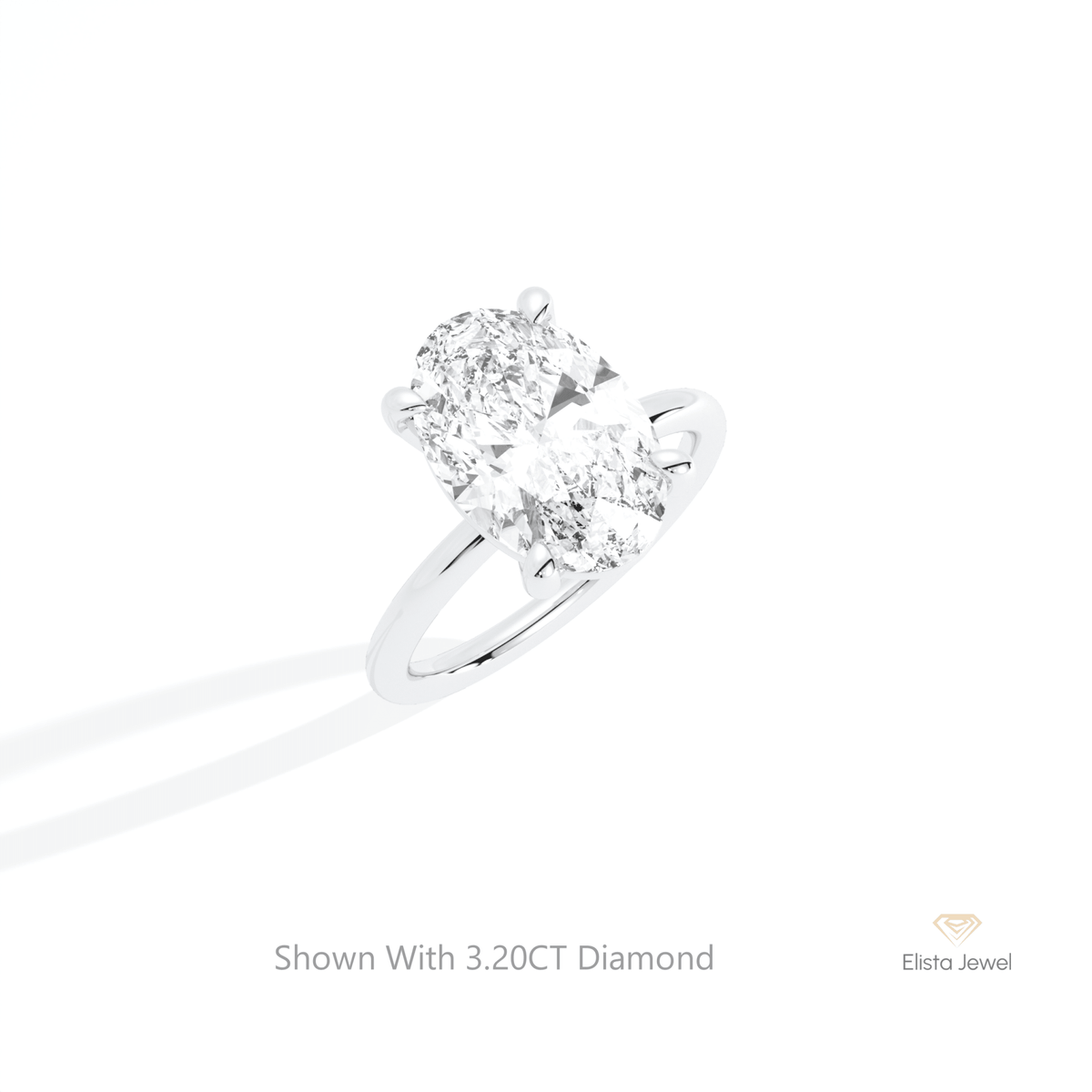 Oval Cut Solitaire Wedding Lab Grown Diamond Ring in 10K Yellow Gold - Side View