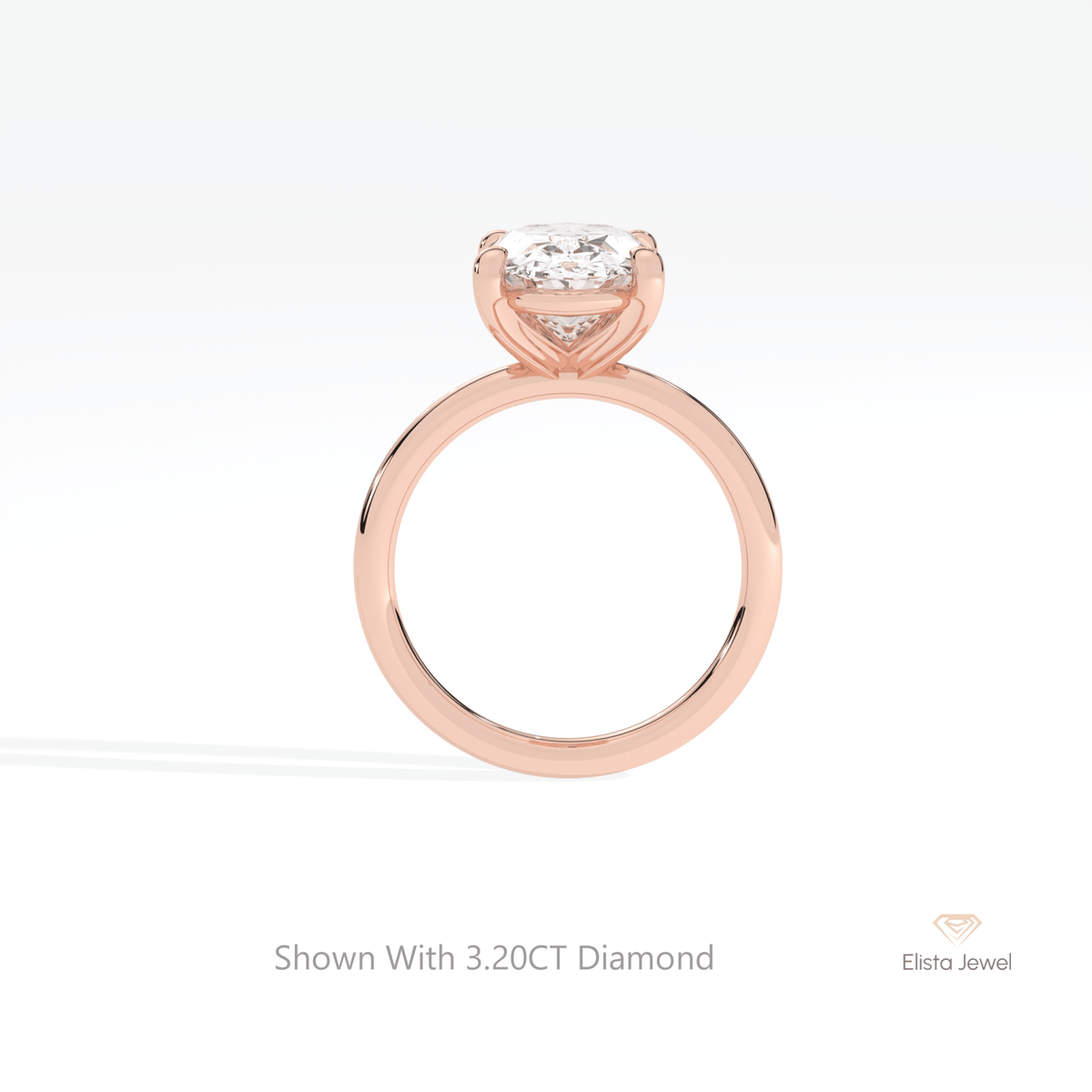 Oval Cut Solitaire Wedding Lab Grown Diamond Ring - Alternative View