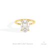 Oval Cut Solitaire Wedding Lab Grown Diamond Ring in 14K Yellow Gold - Detail View