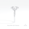 Oval Cut Solitaire Wedding Lab Grown Diamond Ring in 14K White Gold - Top View