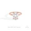 Oval Cut Solitaire Wedding Lab Grown Diamond Ring in 18K Rose Gold - Ring on Hand View