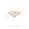 Oval Cut Three Stone Engagement Lab Grown Diamond Ring in 18K Rose Gold - Ring on Hand View