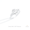 Oval Cut Three Stone Engagement Lab Grown Diamond Ring in 14K Rose Gold - Profile View