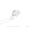Oval Cut Three Stone Engagement Lab Grown Diamond Ring in 14K Rose Gold - Profile View