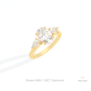 Oval Cut Three Stone Engagement Lab Grown Diamond Ring in 10K Yellow Gold - Side View