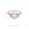 Oval Cut Three Stone Engagement Lab Grown Diamond Ring in 18K Rose Gold - Ring on Hand View