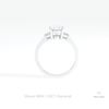 Oval Cut Three Stone Engagement Lab Grown Diamond Ring in 18K White Gold - Close-up View
