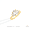 Oval Cut Three Stone Engagement Lab Grown Diamond Ring in 10K Yellow Gold - Side View
