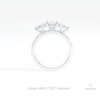Oval Cut Three Stone Engagement Lab Grown Diamond Ring in 18K White Gold - Close-up View