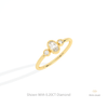 Oval Cut Three Stone Wedding Lab Grown Diamond Ring in 10K Yellow Gold - Side View