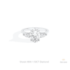 Oval Cut Three Stone Wedding Lab Grown Diamond Ring in 14K Yellow Gold - Detail View