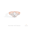 Oval Cut Three Stone Wedding Lab Grown Diamond Ring in 18K Rose Gold - Ring on Hand View