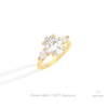 Oval Cut Three Stone Wedding Lab Grown Diamond Ring in 10K Yellow Gold - Side View