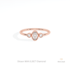 Oval Cut Three Stone Wedding Lab Grown Diamond Ring in 18K Rose Gold - Ring on Hand View
