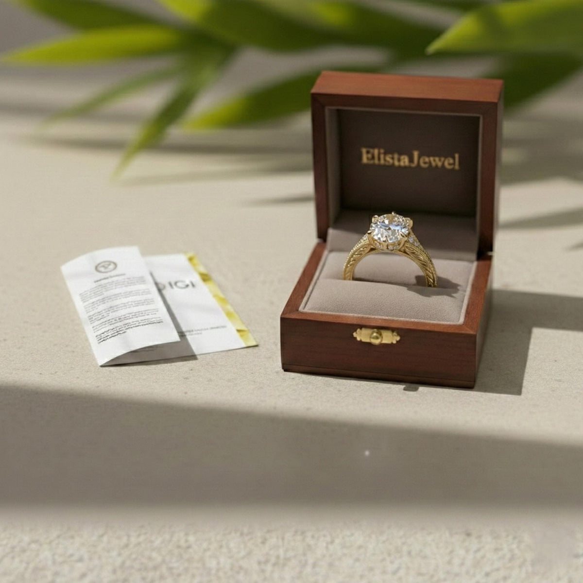 Oval Lab Diamond Engagement Ring in 14K Solid Yellow Gold