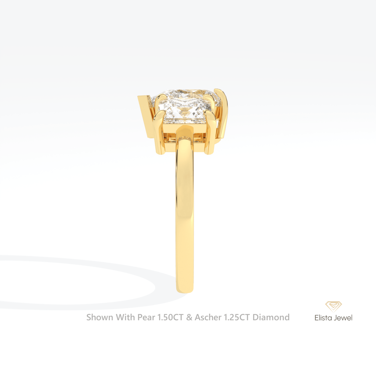 Pear And Ascher Cut Toi Et Moi Lab Grown Diamond Ring - Additional View