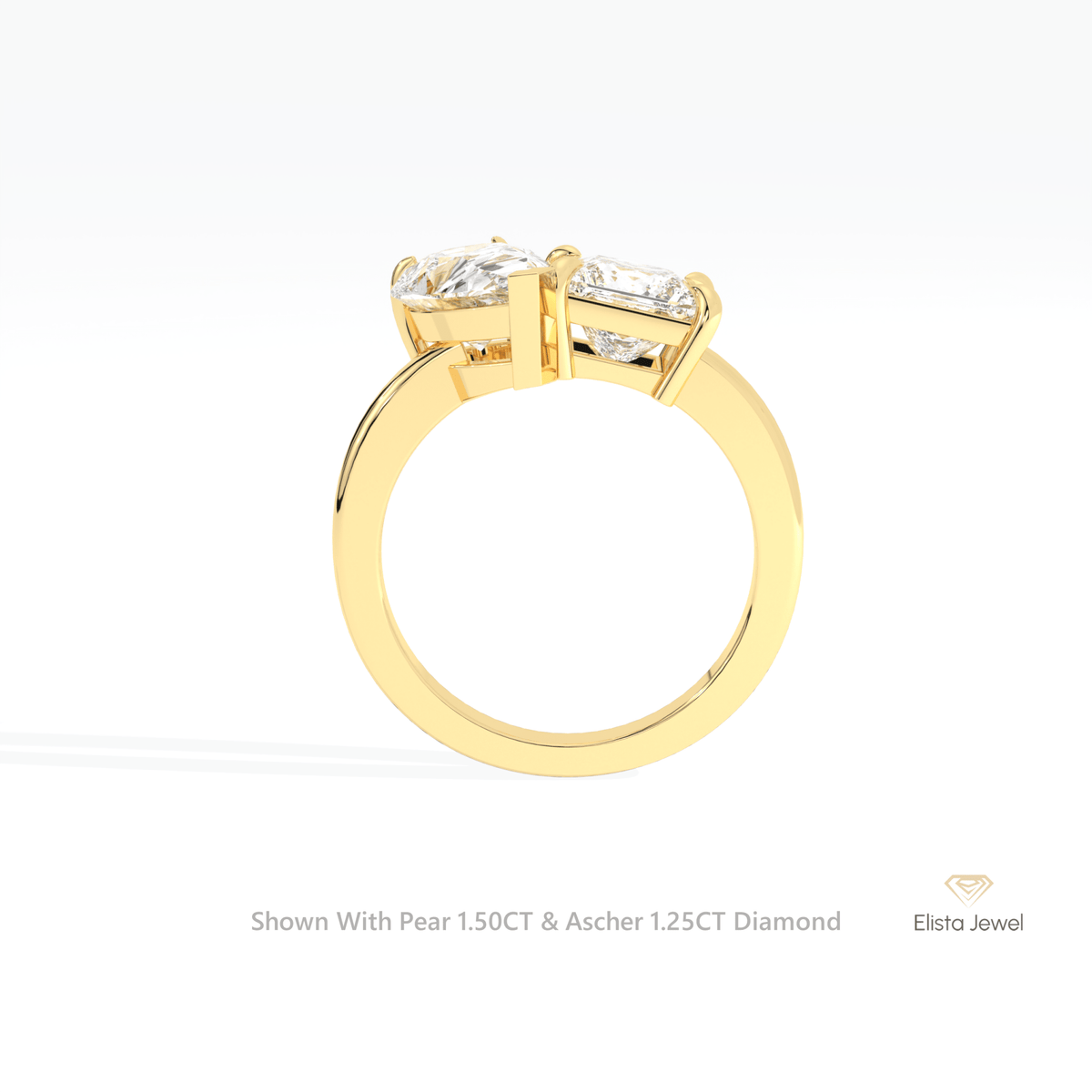 Pear And Ascher Cut Toi Et Moi Lab Grown Diamond Ring - Alternative View