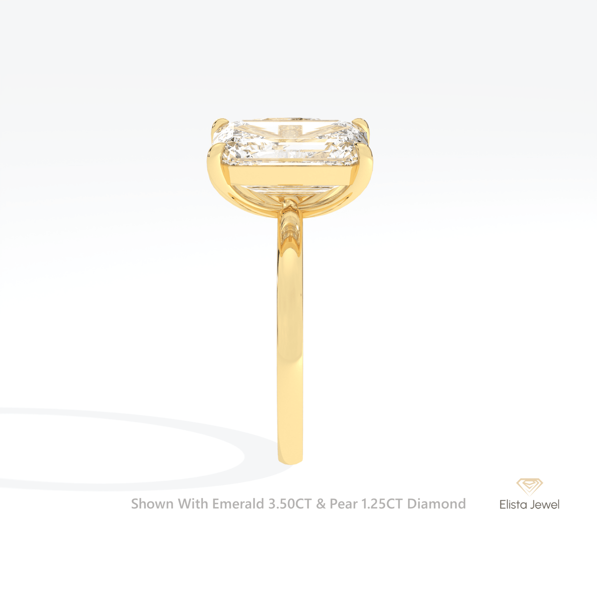 Pear And Emerald Cut Toi Et Moi Engagement Lab Grown Diamond Ring - Additional View