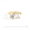 Pear And Emerald Cut Toi Et Moi Lab Grown Diamond Ring in 10K White Gold - Front View