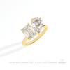 Pear And Emerald Cut Toi Et Moi Lab Grown Diamond Ring in 10K Yellow Gold - Side View