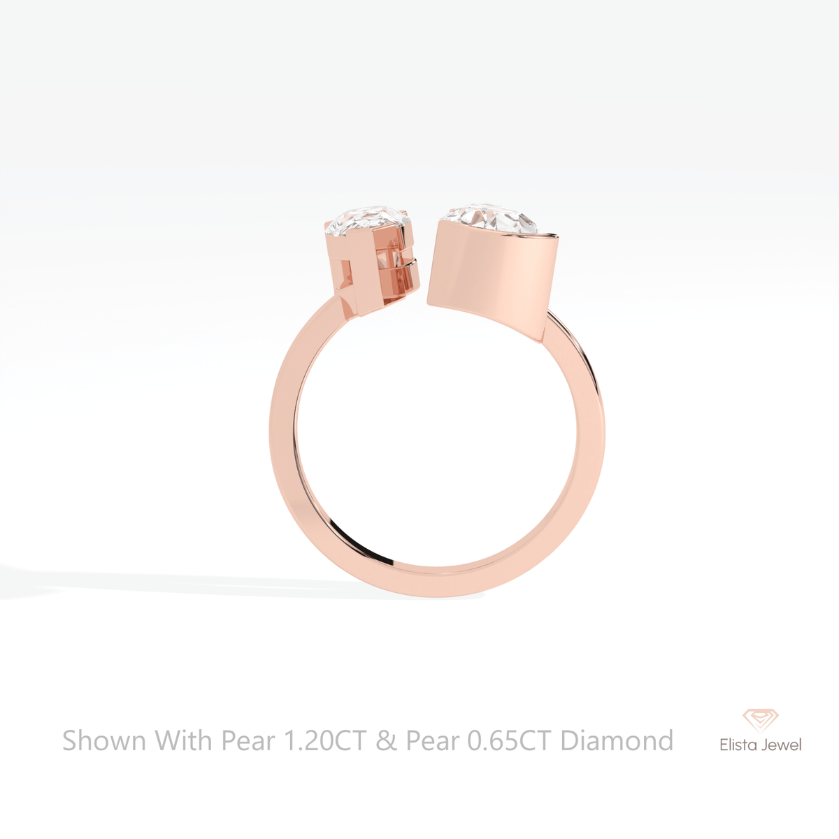 Pear And Pear Cut Toi Et Moi Lab Grown Diamond Ring - Alternative View