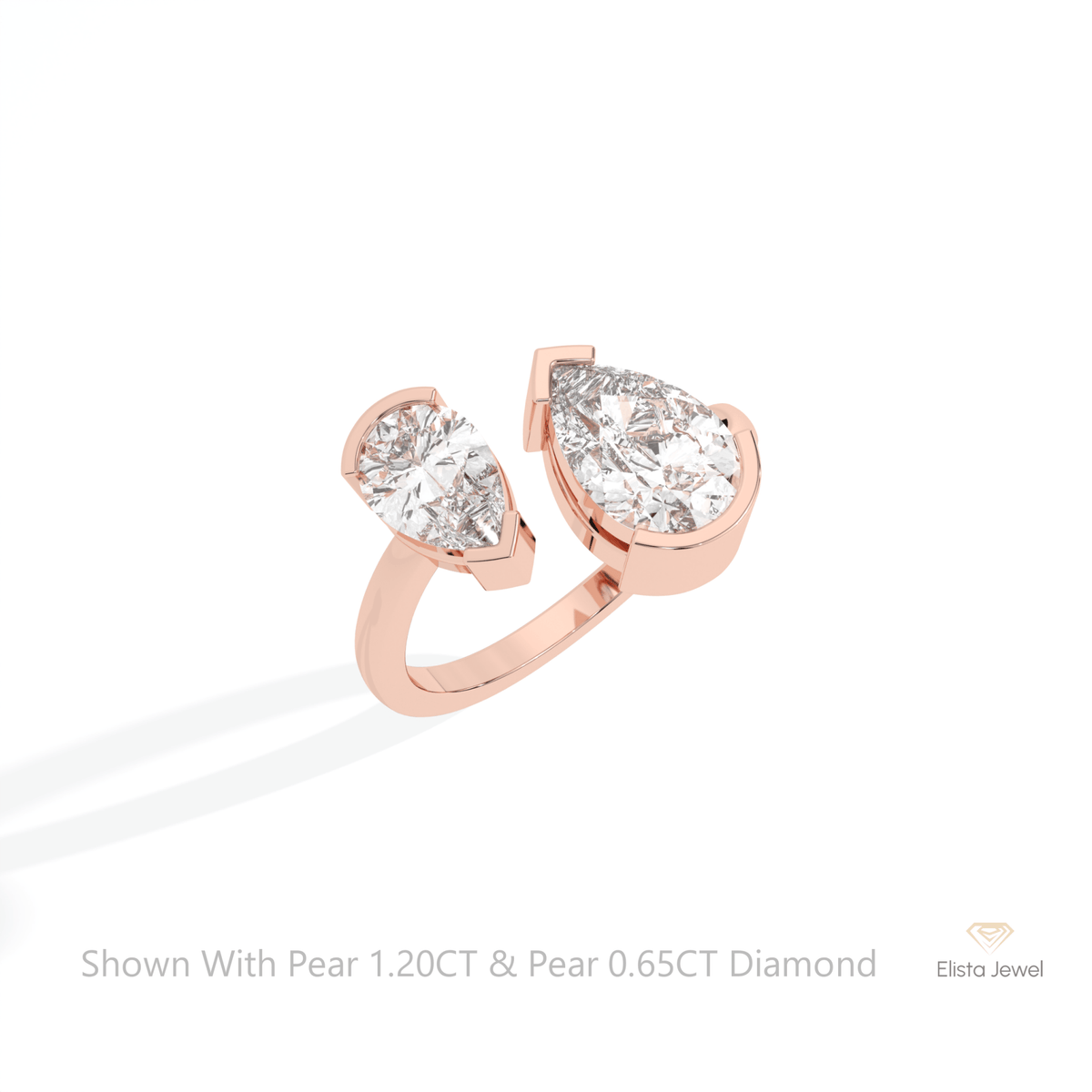 Pear And Pear Cut Toi Et Moi Lab Grown Diamond Ring in Platinum - Lifestyle View