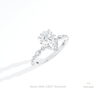 Pear Cut Accent Engagement Lab Grown Diamond Ring in 14K Rose Gold - Profile View