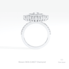 Pear Cut Bezel Double Halo Art Deco Lab Grown Diamond Ring in 18K White Gold - Close-up View