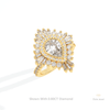 Pear Cut Bezel Double Halo Art Deco Lab Grown Diamond Ring in 10K Yellow Gold - Side View