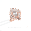 Pear Cut Bezel Double Halo Art Deco Lab Grown Diamond Ring in Platinum - Lifestyle View