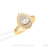Pear Cut Double Halo Starburst Lab Grown Diamond Ring in Platinum - Lifestyle View