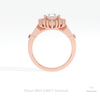 Pear Cut Double Halo Starburst Lab Grown Diamond Ring in 10K Rose Gold - Angled View