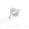 Pear Cut Double Halo Starburst Lab Grown Diamond Ring in 14K Rose Gold - Profile View