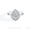 Pear Cut Double Halo Starburst Lab Grown Diamond Ring in 14K Yellow Gold - Detail View