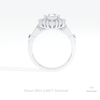 Pear Cut Double Halo Starburst Lab Grown Diamond Ring in 18K White Gold - Close-up View