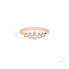 Pear Cut Five Stone Wedding Lab Grown Diamond Band in 18K Rose Gold - Ring on Hand View