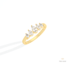 Pear Cut Five Stone Wedding Lab Grown Diamond Band in 10K Yellow Gold - Side View