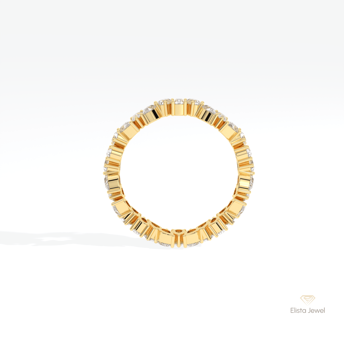 Pear Cut Full Eternity Wedding Lab Grown Diamond Band - Alternative View