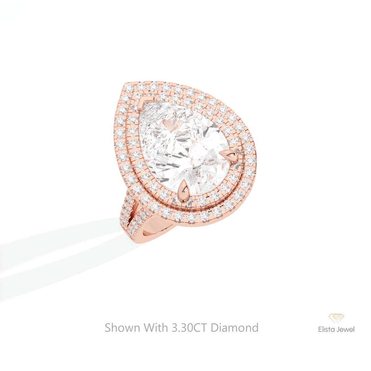 Pear Cut Halo Engagement Lab Grown Diamond Ring in Platinum - Lifestyle View