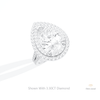 Pear Cut Halo Engagement Lab Grown Diamond Ring in 14K Rose Gold - Profile View